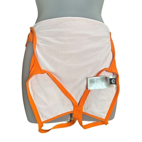 Arena Neon Orange Full Piece Cut Out Exposed Back One Piece Bathing Suit - Picture 4 of 6